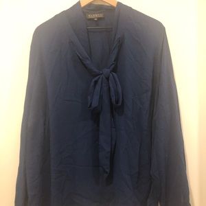 Eloquii Navy Tie Blouse Sz 24